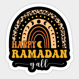 Happy Ramadan Y'all Rainbow Leopard Ramadan Kareem Sticker